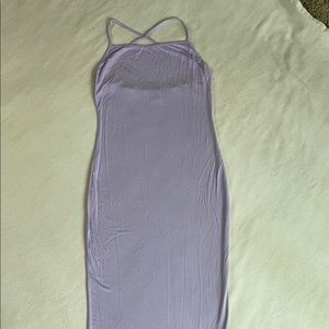 NWT long purple cross cross back SHEIN dress SzL